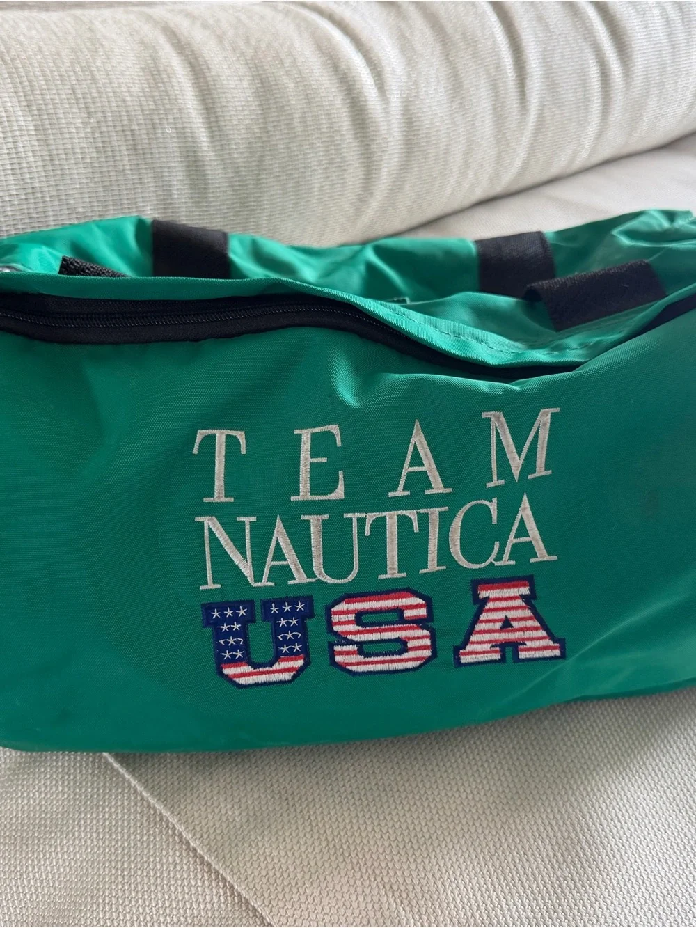 Nautica Green Team USA Duffel Bag-vintage